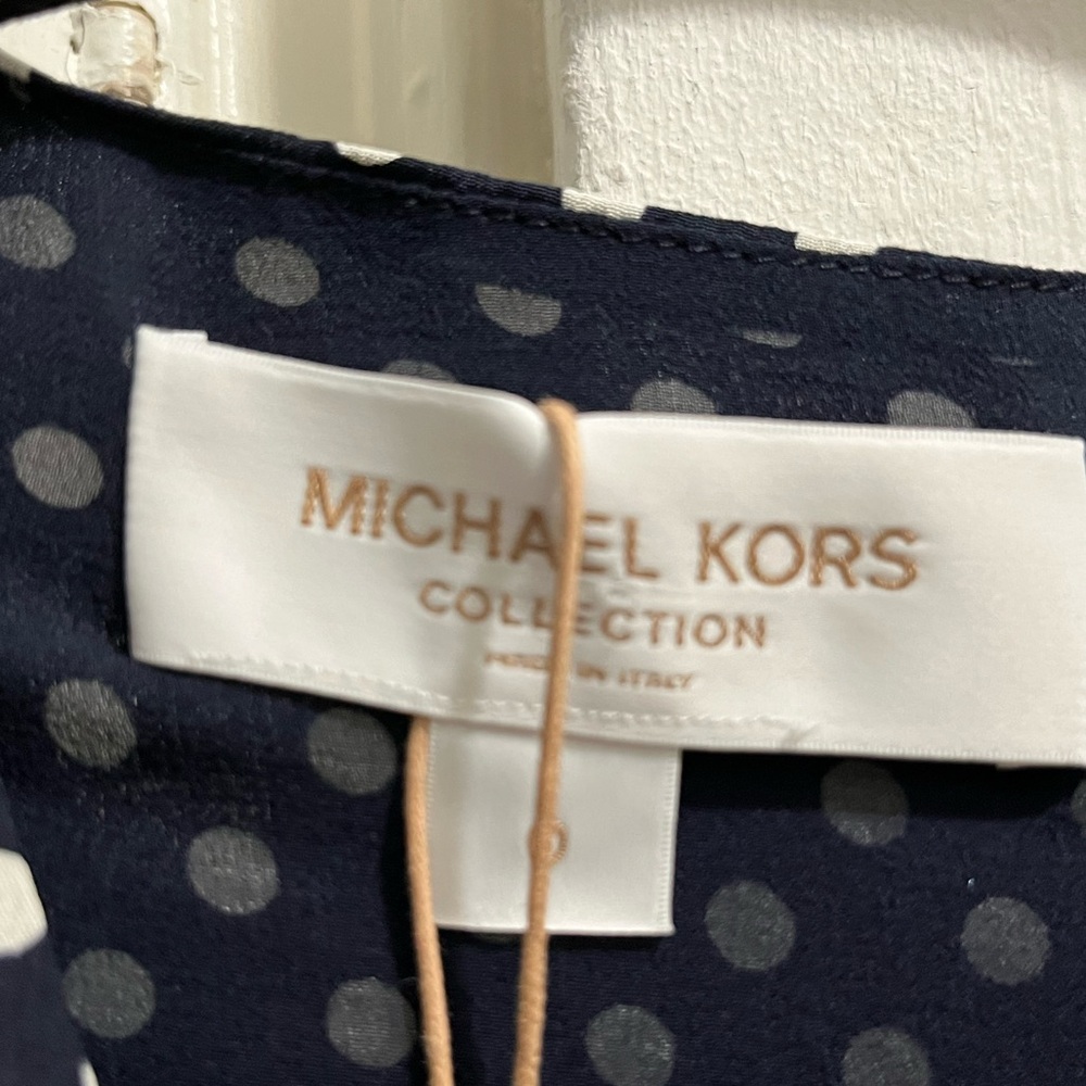 MICHAEL KORS COLLECTION NWT Classic Dot Crepe De Chine Tie-Front Romper size 0 - Picture 6 of 16